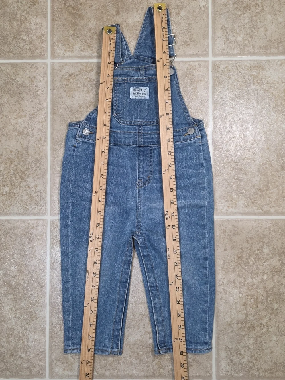 Levi’s Baby Denim Overalls 24M Classic Bib Snap Bottom